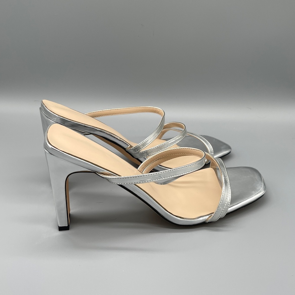 Onlymaker Silver Strappy Low Heel Sandal - Size 14